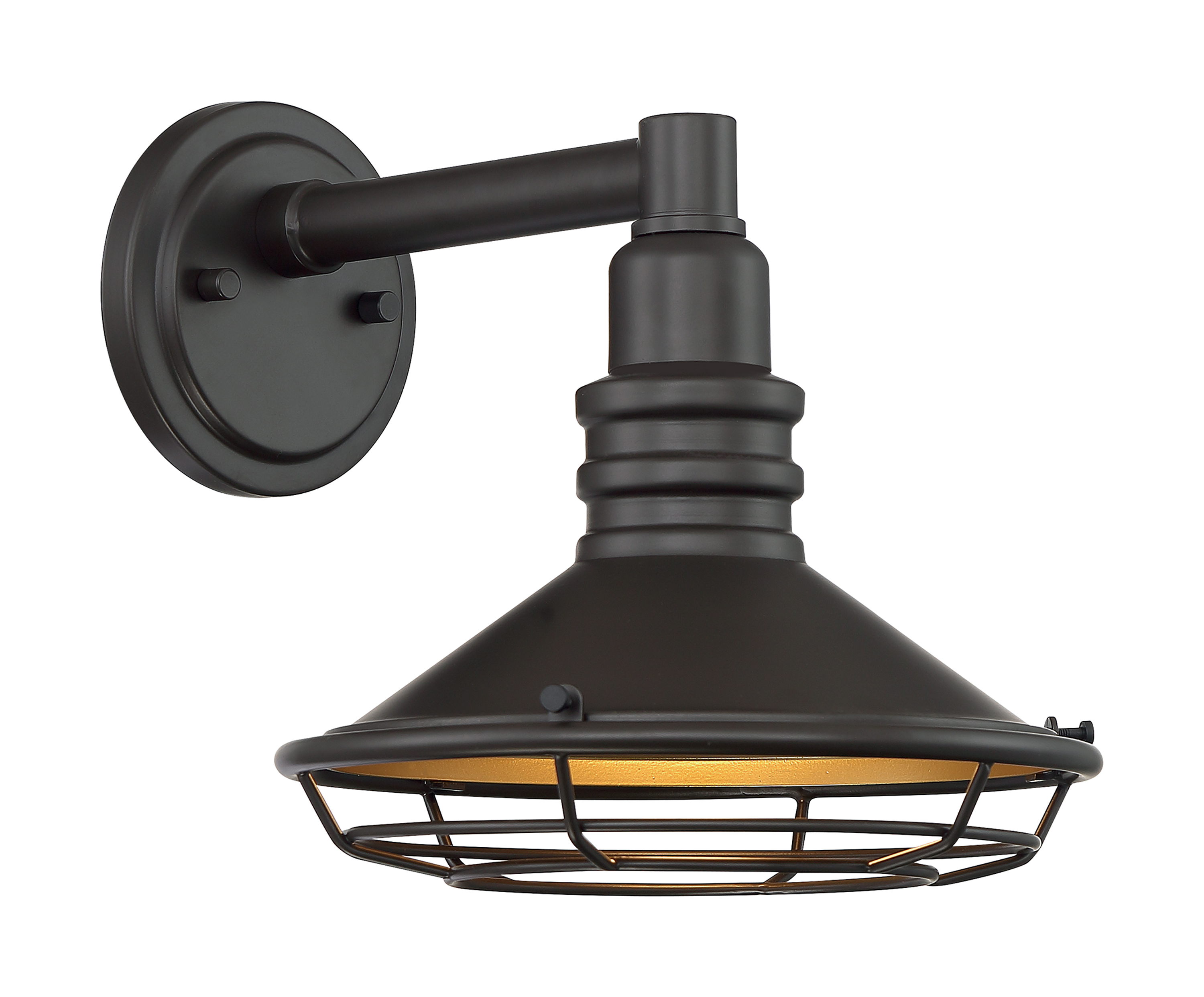 Blue Harbor 1-Light Small Outdoor Wall Sconce Fixture - Dark Bronze Finish with Gold Accents