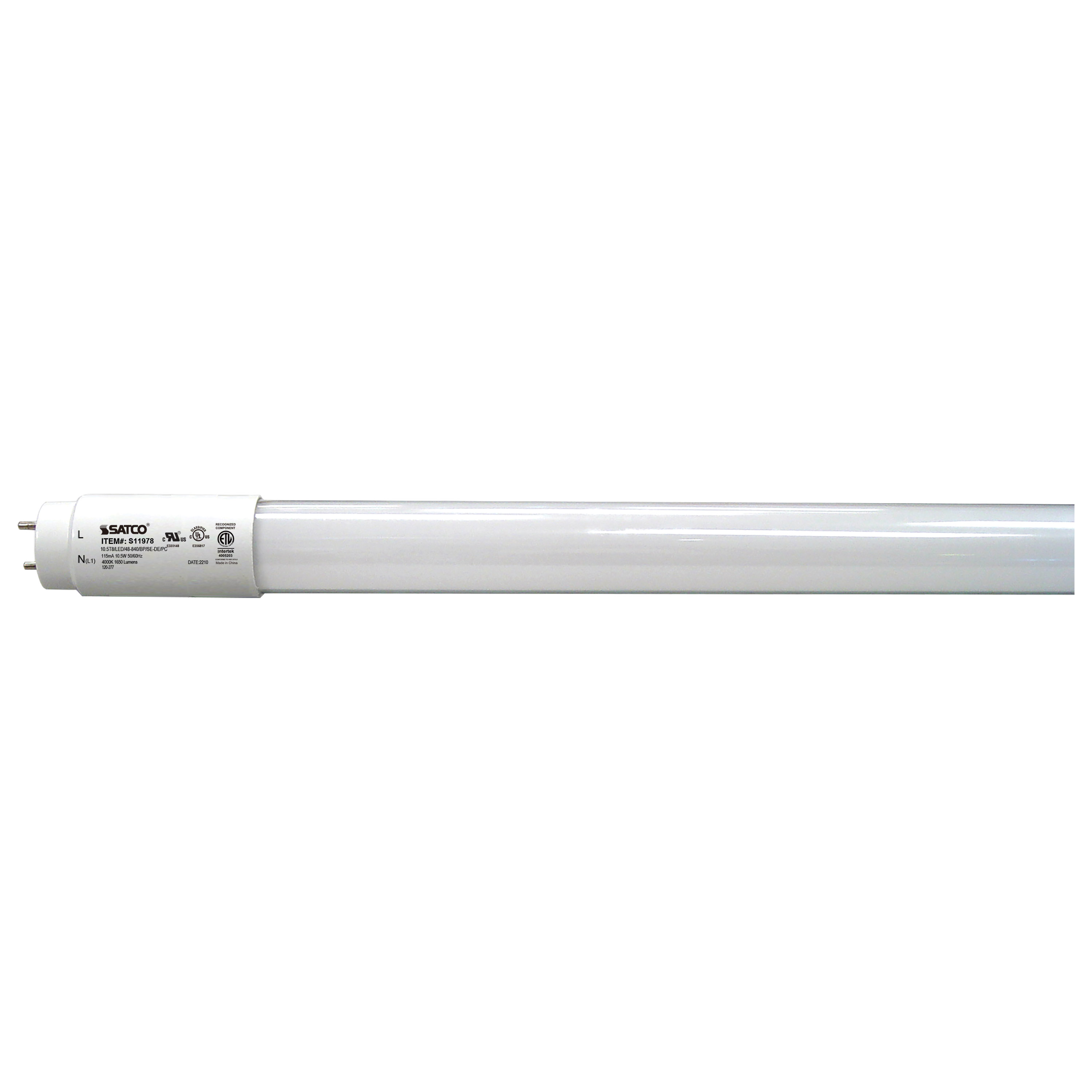 SATCO S11978 - 10.5T8/LED/48-840/BP/SE-DE/PC